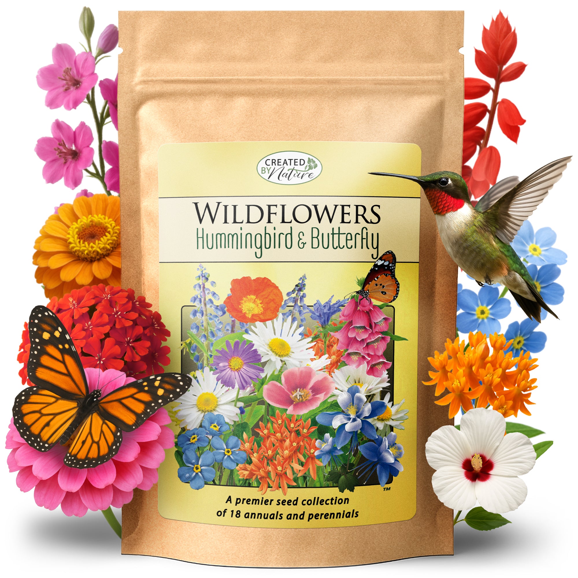 hummingbird flower seed mix Hummingbird and Butterfly Wildflower Seed Mix – Over 60,000 Seeds