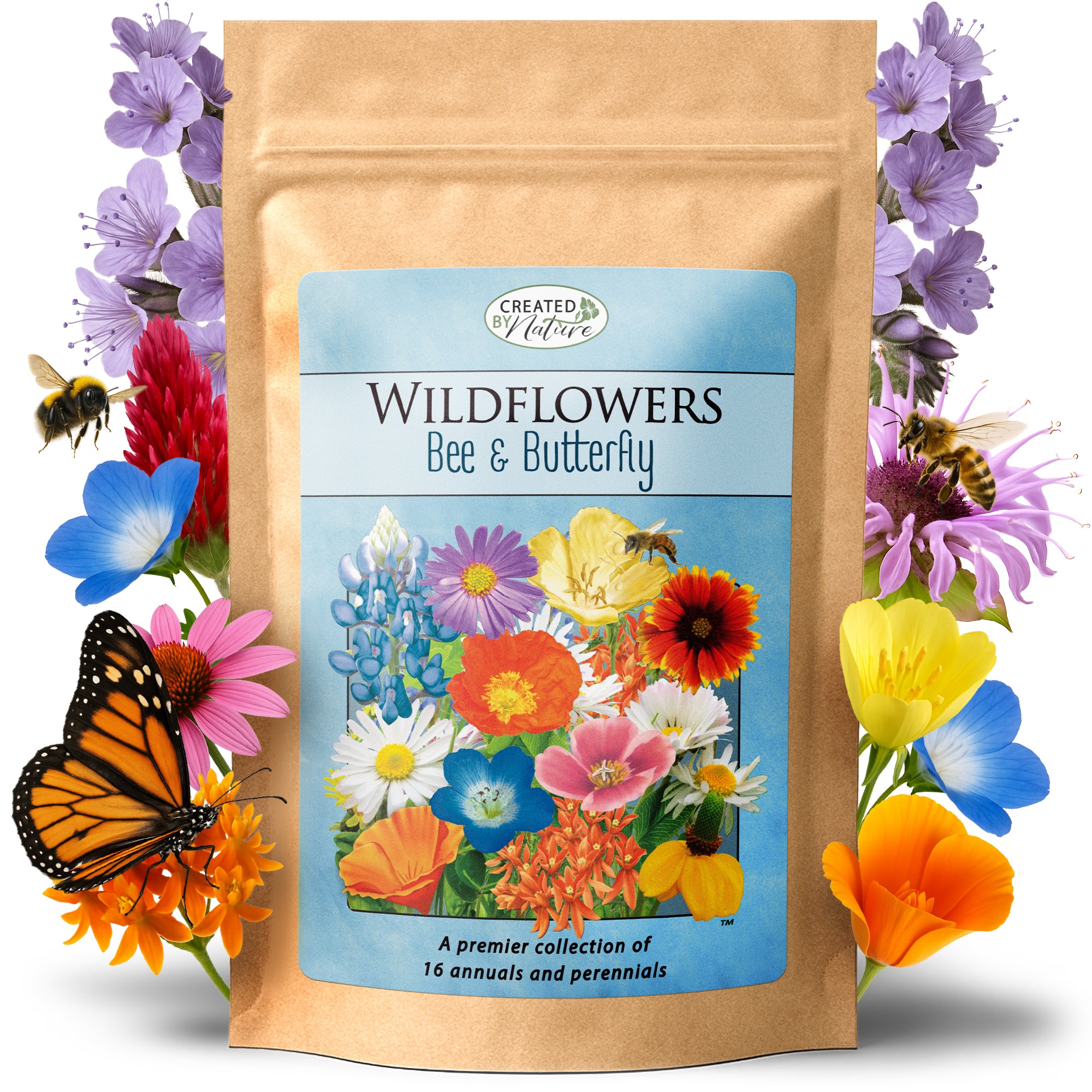 flower seeds for butterflies Bee and Butterfly Wildflower Seed Mix – Over 29,000 Premium Seeds