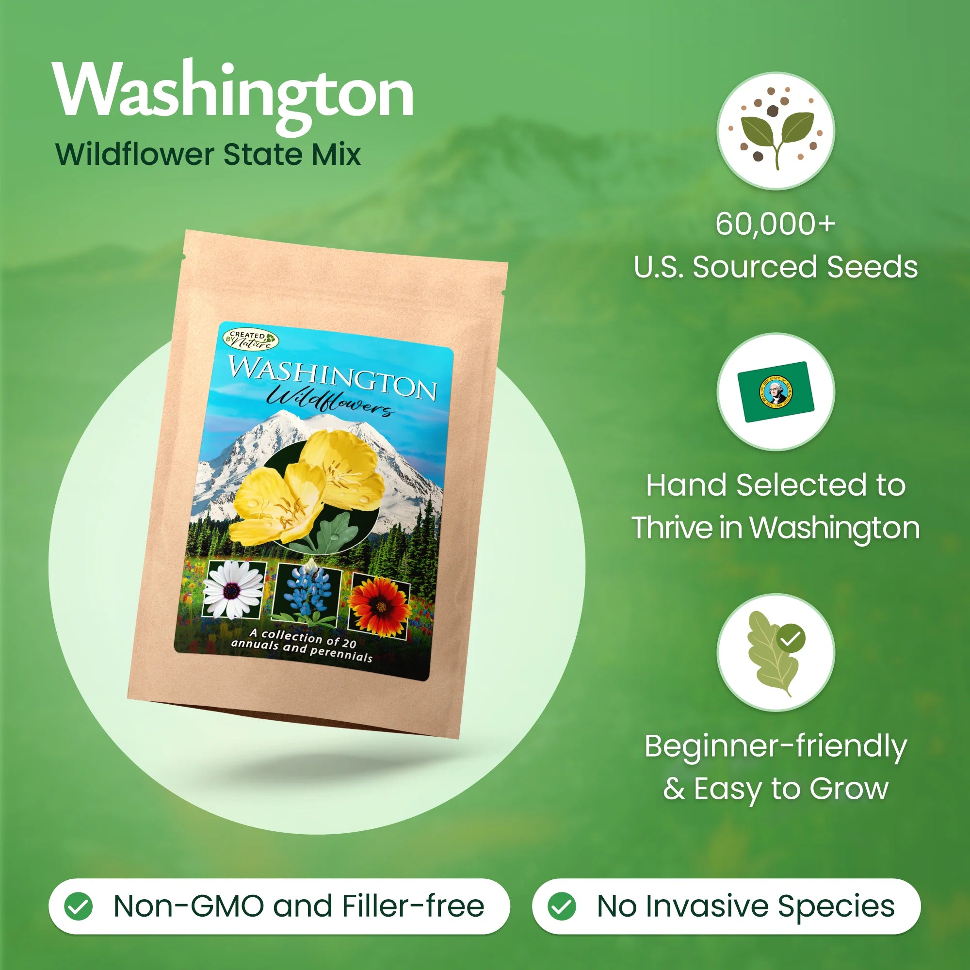 garden seeds washington state Washington Wildflower Seed Mix, 20 Flower Varieties, 60,000+ Seeds